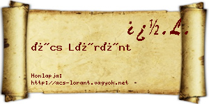 Ács Lóránt névjegykártya