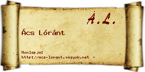 Ács Lóránt névjegykártya