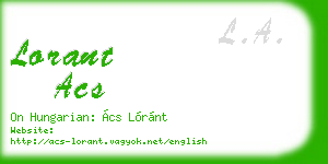 lorant acs business card