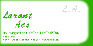 lorant acs business card